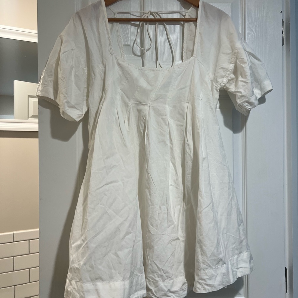 Free People White Puff Sleeve Mini Dress - Picture 5 of 11
